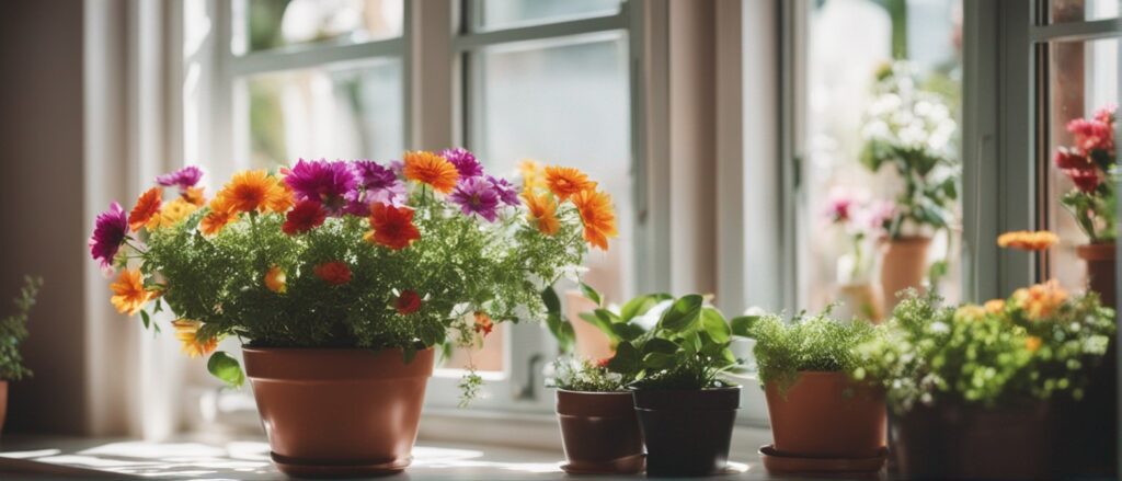 beautiful flowers in a mix of vermicompost and organic compost, answering the question: can vermicompost burn plants. 